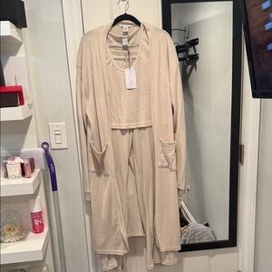 Together Ribbed Tank & Cardigan Set in Cream